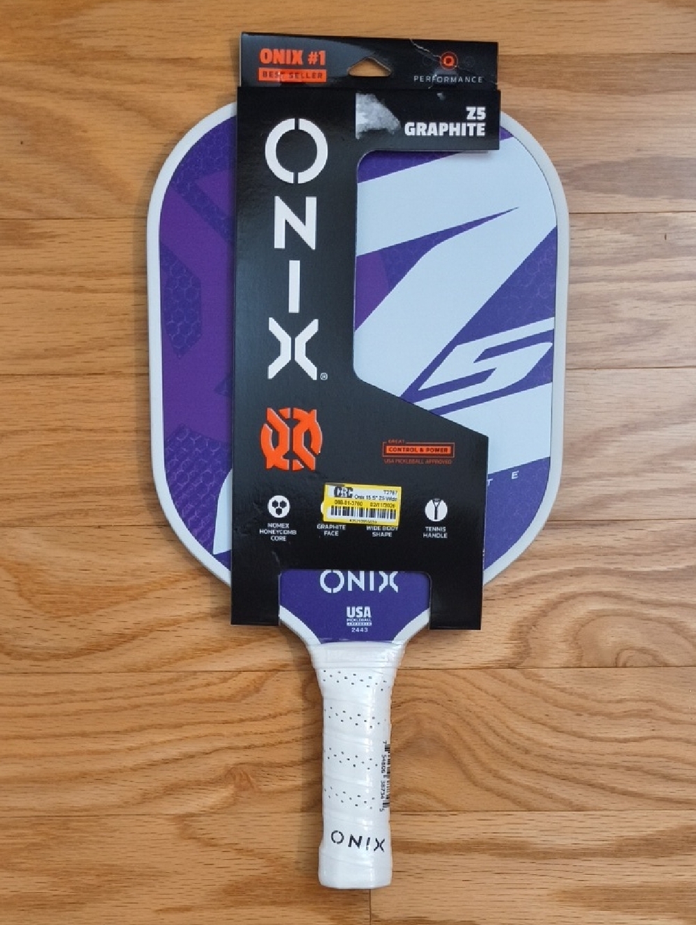 ONIX Purple & White Pickleball Paddle - Z5 Graphite NWT